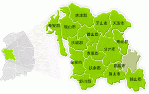 忠清南道の位置と地図の画像
