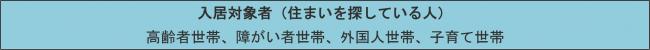 入居対象者（住まいを探している人）高齢者世帯、障がい者世帯、外国人世帯、子育て世帯の画像