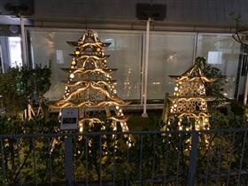 漱石山房記念館での竹あかりの様子