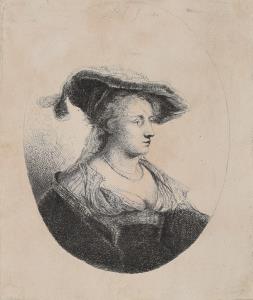 ボル《羽飾りのついた帽子を被る若い女性の胸像》