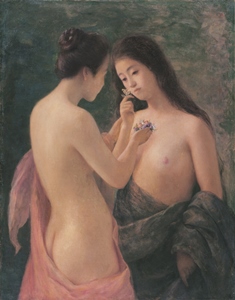 花を持てる裸婦の作品画像