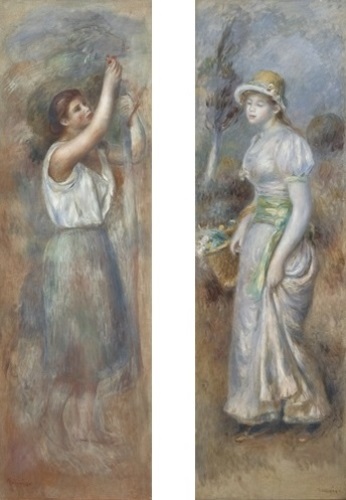 婦人習作と花かごを持つ女の作品画像