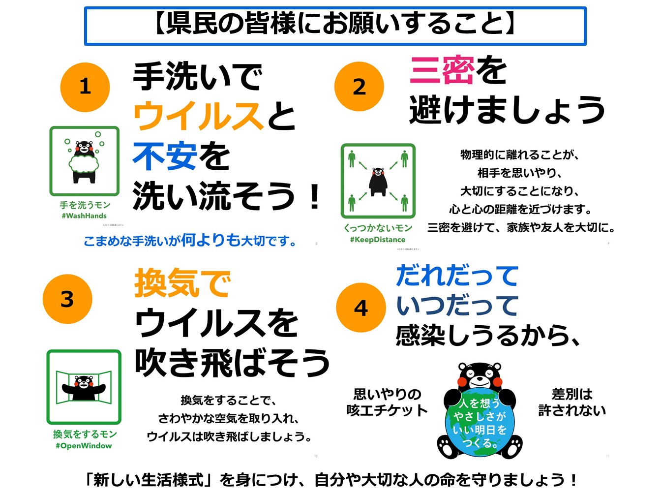 県民の皆様にお願いすること