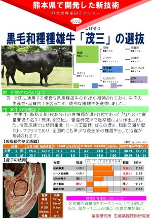 黒毛和種種雄牛「茂三」を紹介するポスター