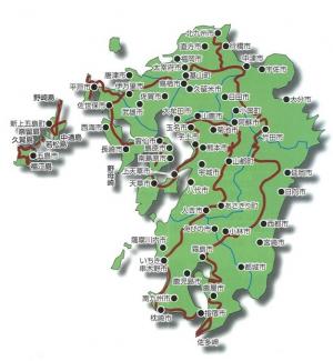 九州自然歩道路線図