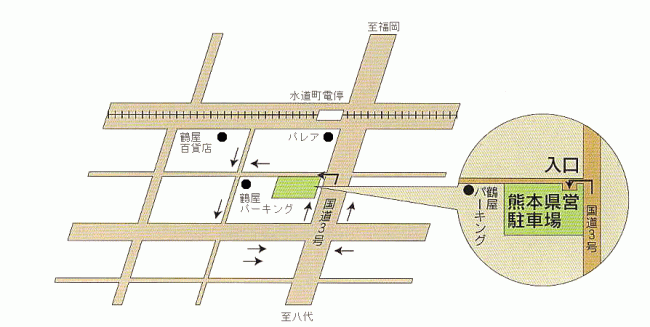 県営有料駐車場の位置図です。