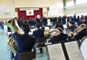 初任科入校式での音楽隊演奏の写真