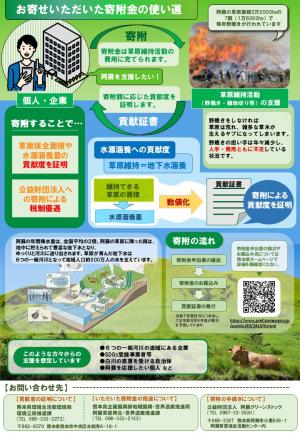 九州の水を育む阿蘇の守り手基金チラシ（裏）