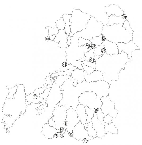環境影響評価手続き中の事業の地図