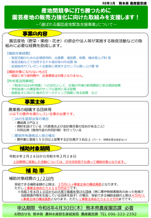選ばれる園芸産地緊急支援事業（チラシ）