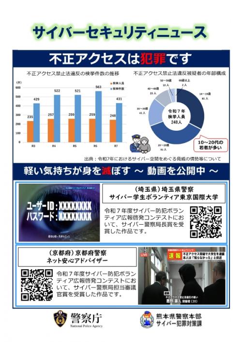 サイバーセキュリティニュース（不正アクセスは犯罪です）