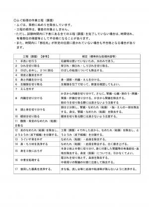 ふぐ処理の作業工程及び解答例 画像1枚目