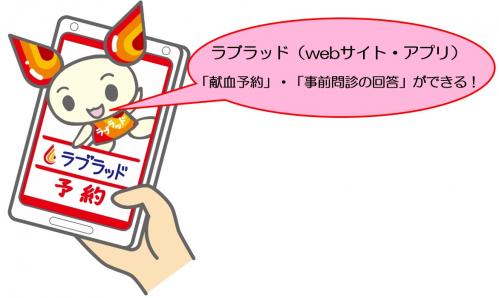 ラブラッドは献血予約や事前問診の回答ができるアプリです