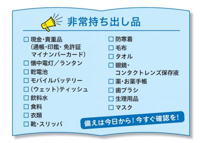 非常持ち出し品リスト