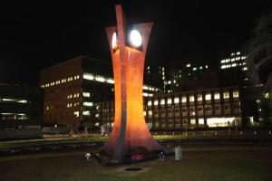 熊本大学病院でのライトアップの様子