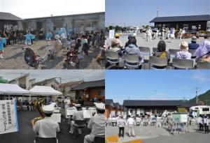 仮設住宅での演奏活動の写真