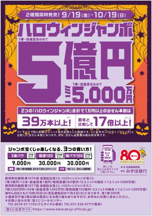 ハロウィンジャンボ宝くじ